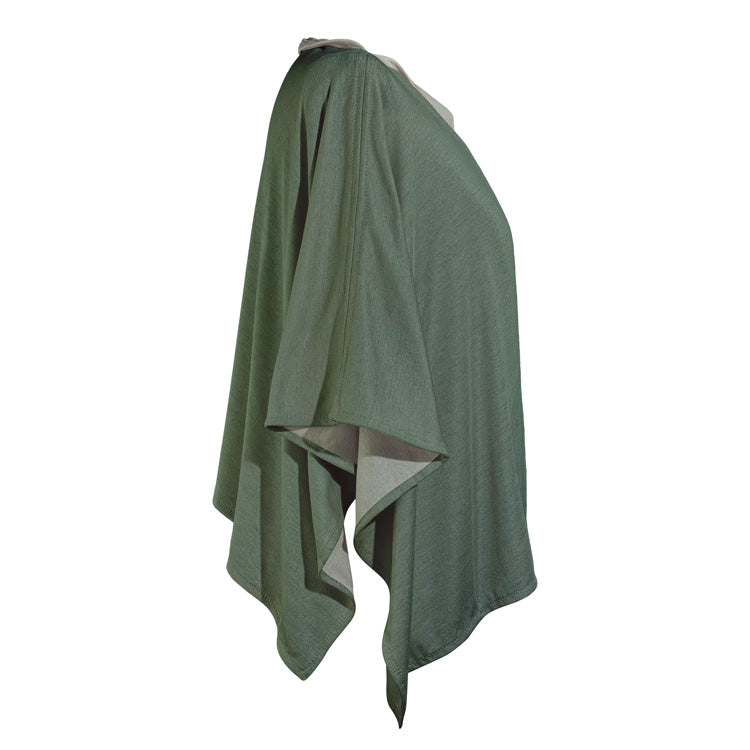 Poncho Cotton Double Knit Green Moss - Short
