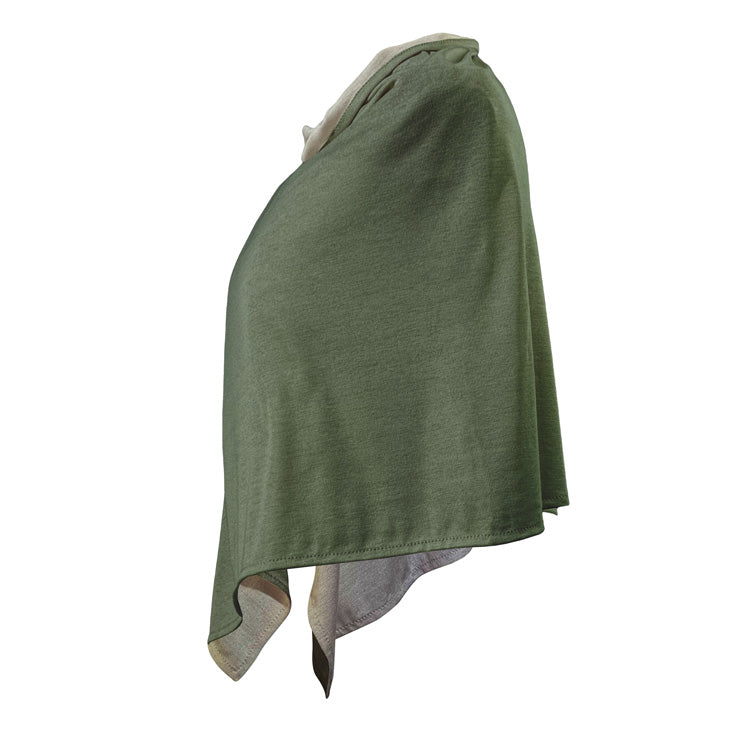Poncho Cotton Double Knit Green Moss - Short