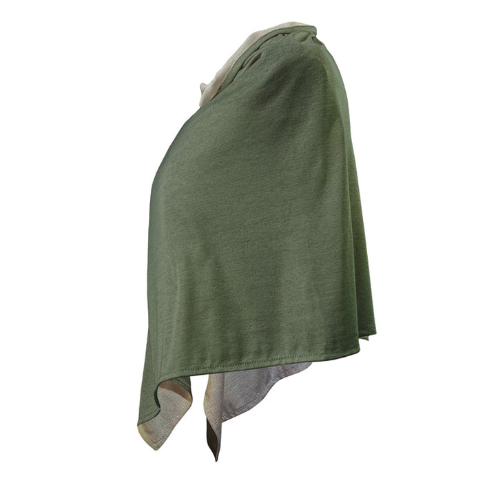 Poncho Cotton Double Knit Green Moss - Short