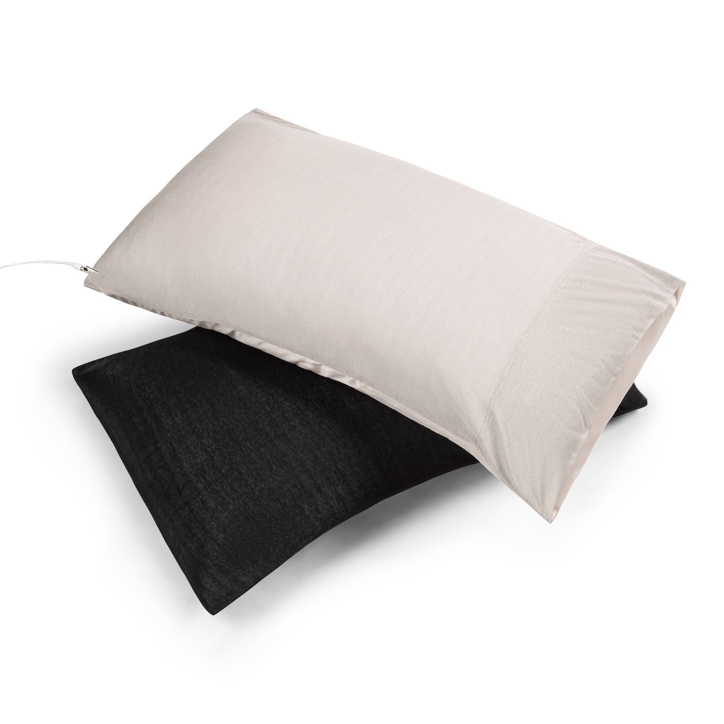 Black Silver Jersey Modal & Satin Pillowcase – Standard/Queen