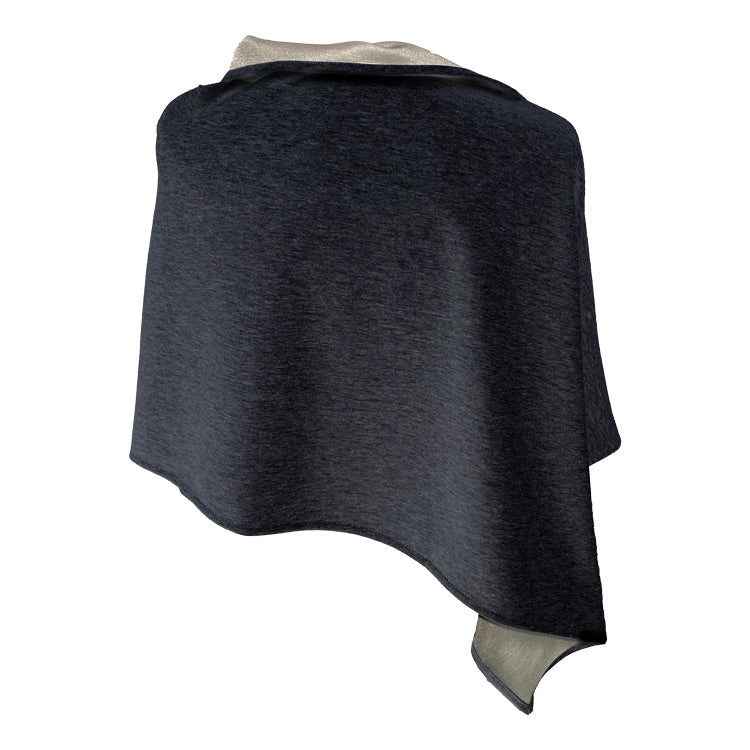 Poncho Cotton Double Knit Black-Short