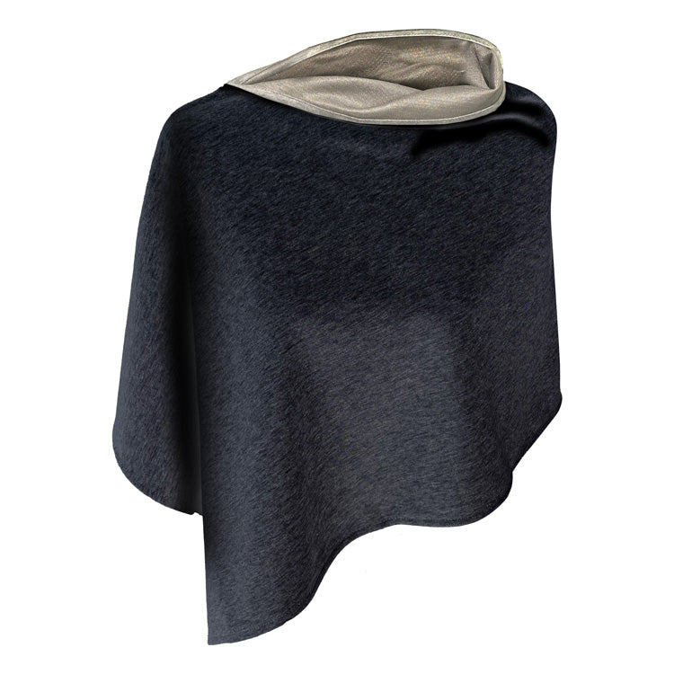 Poncho Cotton Double Knit Black-Short