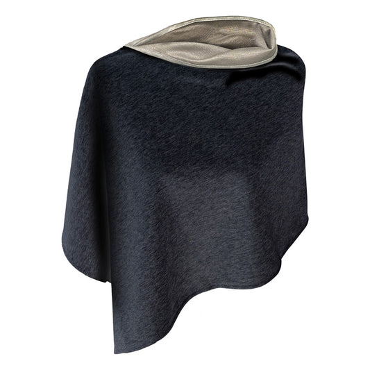 Poncho Cotton Double Knit Black-Short