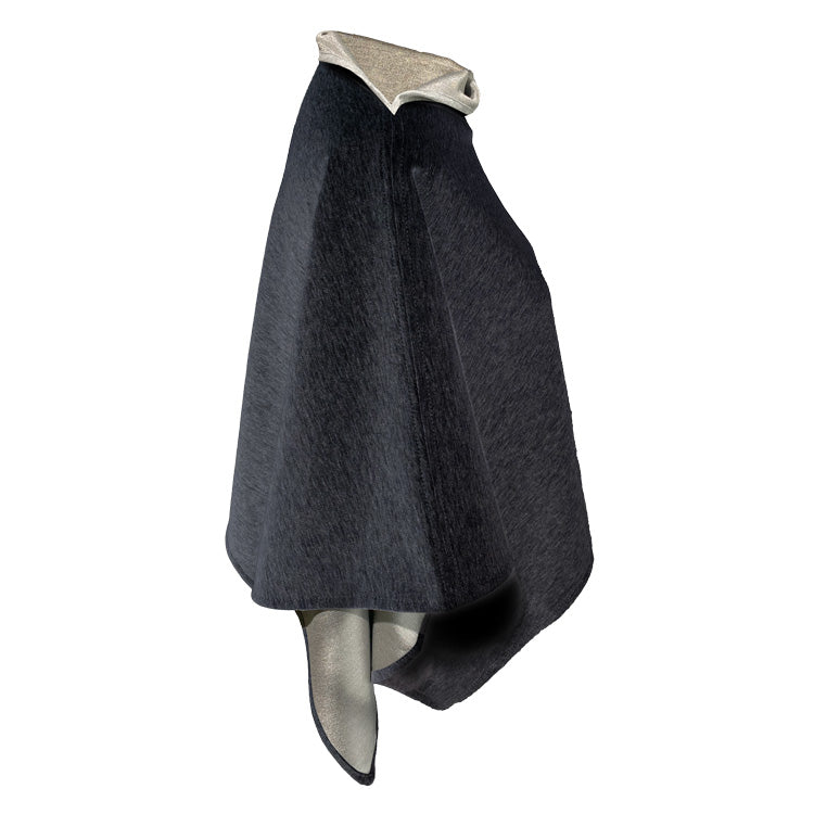 Poncho Cotton Double Knit Black-Short
