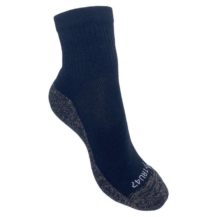 QUARTER Black Cotton Grounding Socks
