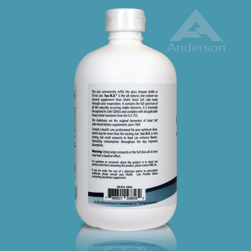 Sea M.D. Refill Size Concentrated Trace Mineral Drops 550 mL (18.6 fl.oz.)