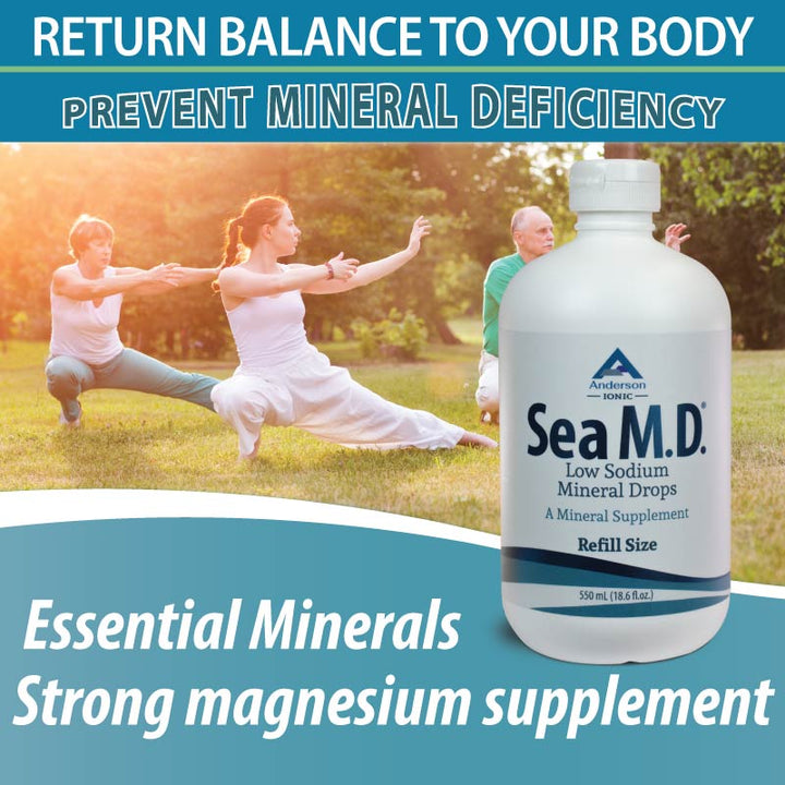 Sea M.D. Concentrated Trace Mineral Drops 120 ml & 550 ml Bundle