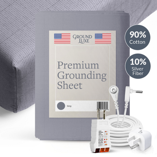 GroundLuxe Fitted 18-inch Deep Pocket US-Sewn Grounding Sheet (Organic Cotton)