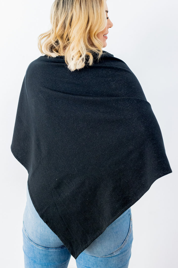 Silver Jersey Modal Poncho - Long