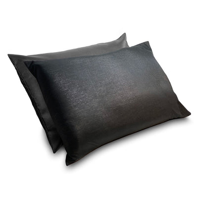 Black Silver Jersey Modal & Satin Pillowcase – Standard/Queen
