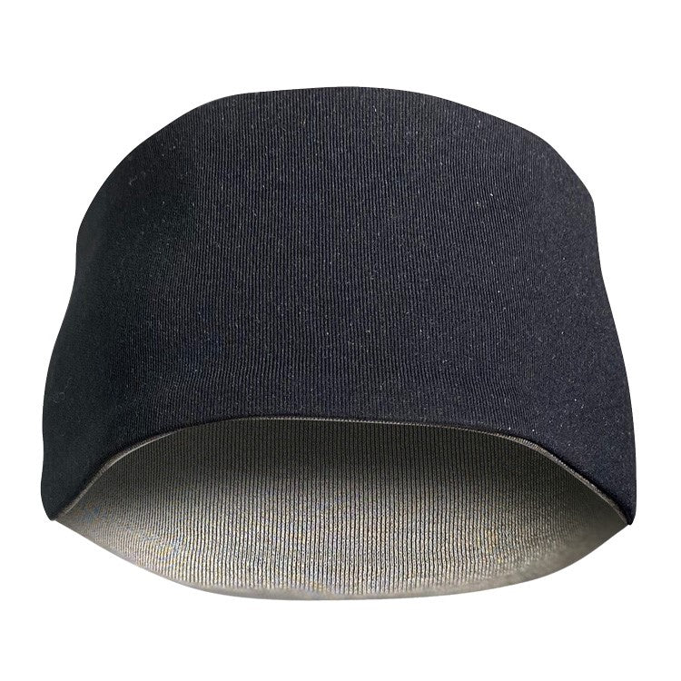Reversible Black Silver Cotton Double Knit Headband