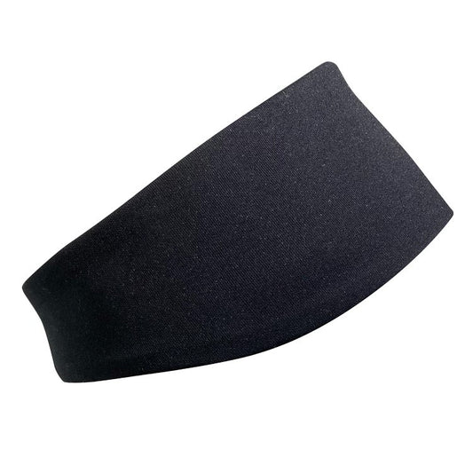 Reversible Black Silver Cotton Double Knit Headband