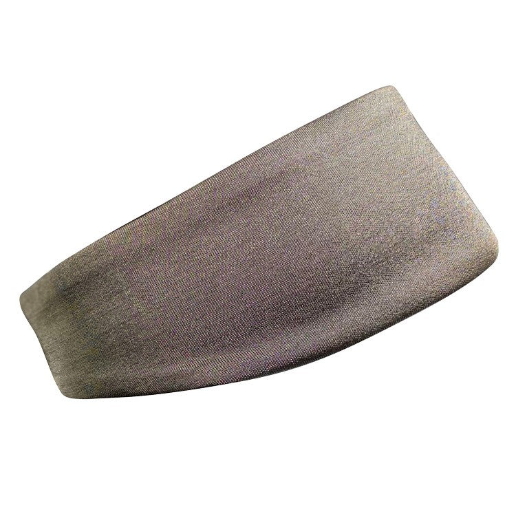 Reversible Black Silver Cotton Double Knit Headband