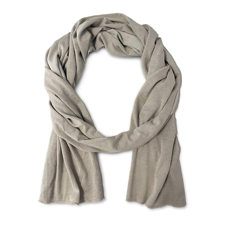 Natural Silver Jersey Modal Scarf - Long