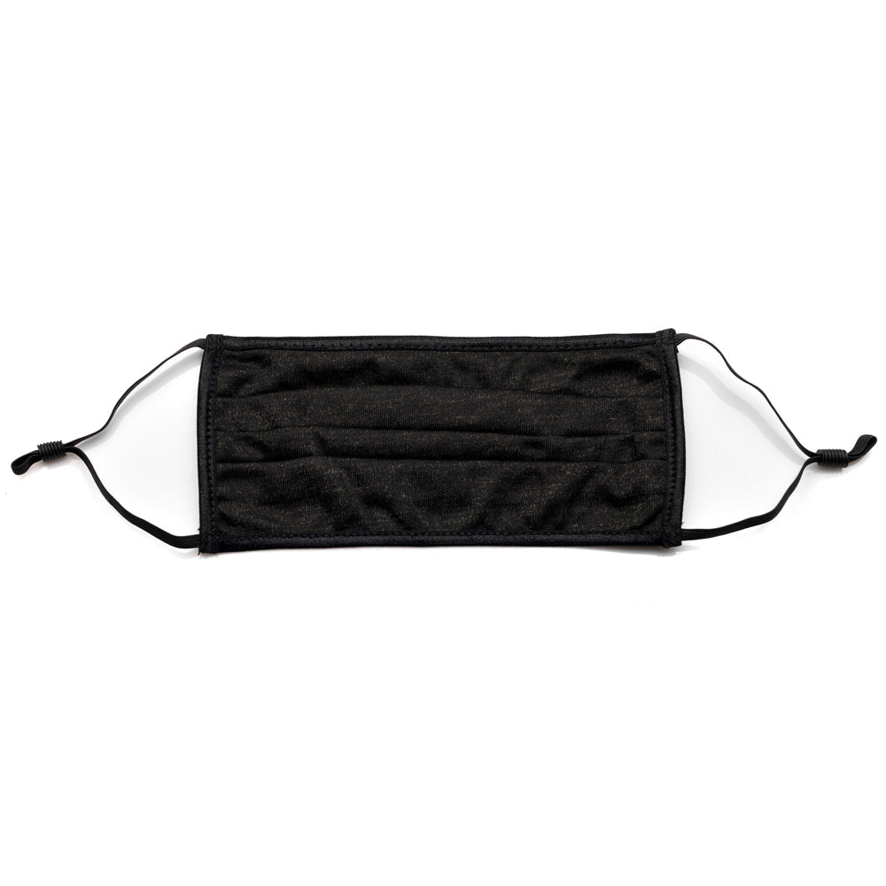 Kids Black Jersey Pleated Mask - SMALL