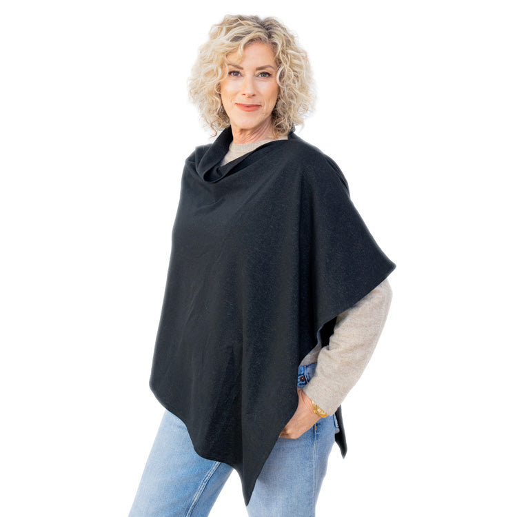 Silver Jersey Modal Poncho - Long