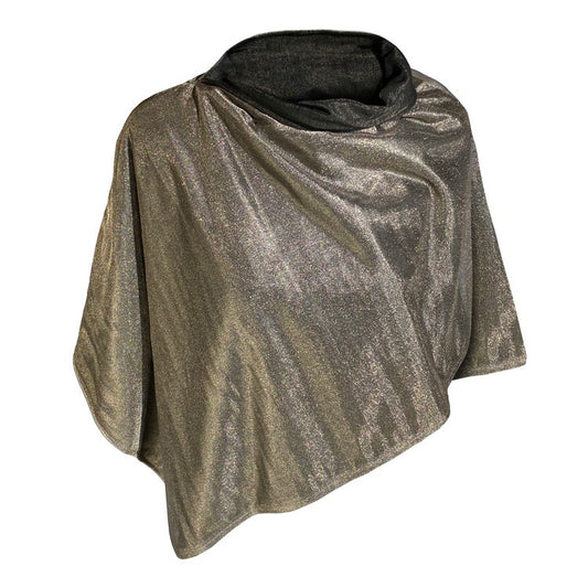 Reversible Silver Mesh & Black Jersey Modal Poncho