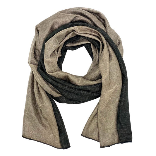 Reversible Pure Silver Mesh & Black Jersey Long Scarf